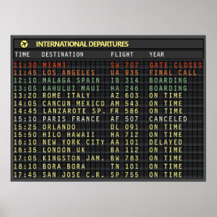 Airport Board (Text anpassbar, Schlagzeile ebenfal Poster