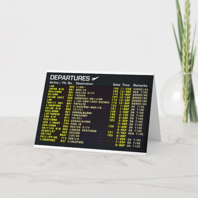 Airport Departures Greeting Card Karte (Vorderseite)
