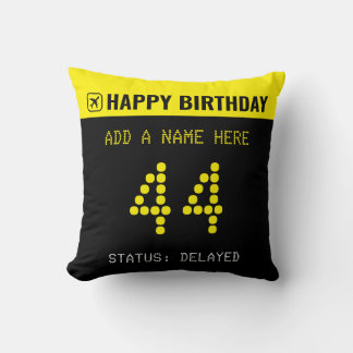 Airport Flight Board Birthday Throw Pillow Kissen