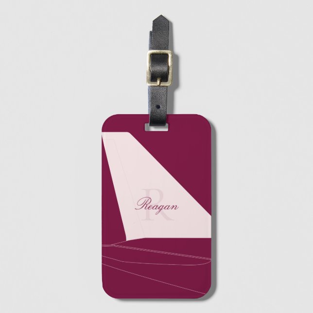 Airpplane Tail Fin Luggage Tag Gepäckanhänger (Vorderseite Vertikal)