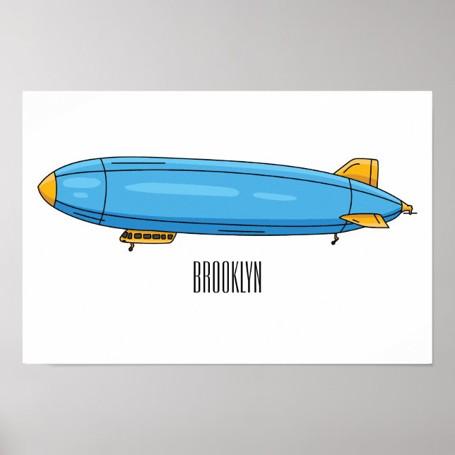 Airship cartoon illustration poster (Vorne)