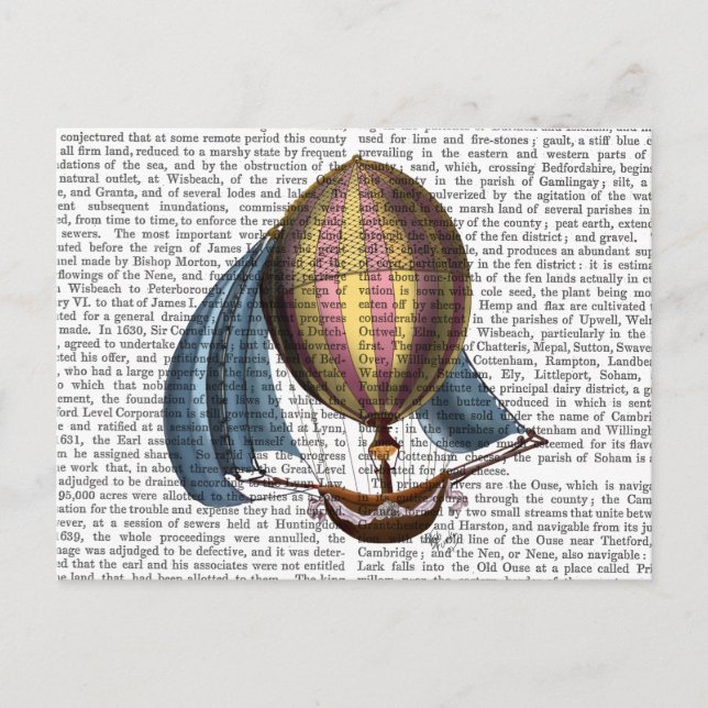 AirShip mit Blue Sails Postkarte (Vorderseite)