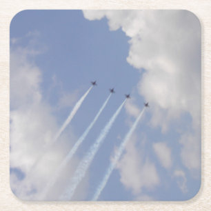 Airshow Military Jet Formation Rechteckiger Pappuntersetzer