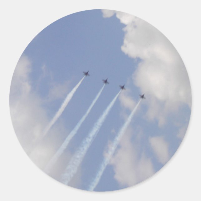 Airshow Military Jet Formation Runder Aufkleber (Vorderseite)