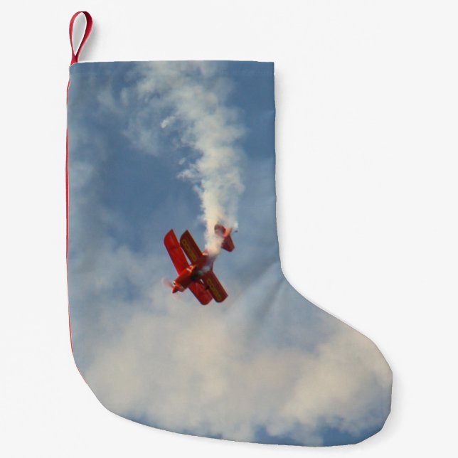 Airshow Stunt Biplane Kleiner Weihnachtsstrumpf (Vorderseite)