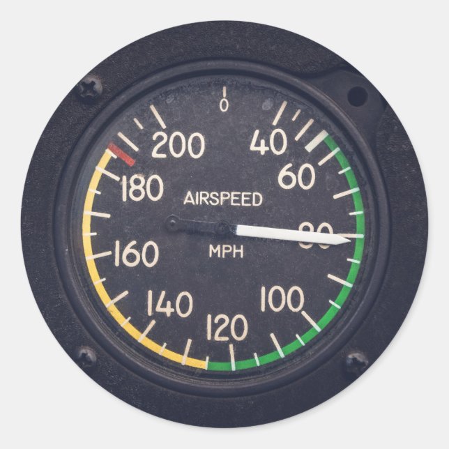 Airspeed Gauge Runder Aufkleber (Vorderseite)