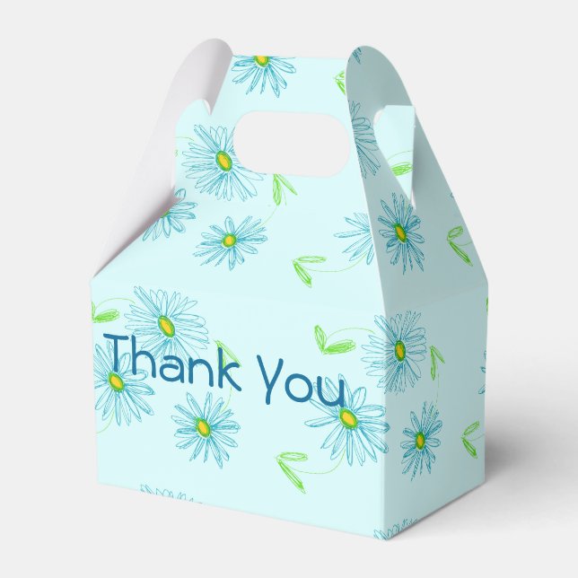 Airy Blue Floral Designer Gevor Box Geschenkschachtel (Vorderseite)