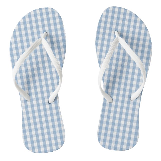 Airy Blue Gingham Karo Flip Flops (Fußbett)