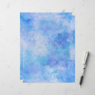Airy Blue Watercolor Wash Scrapbook Paper