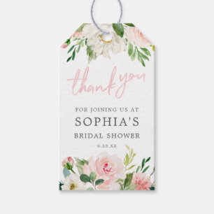 Airy Blush Floral Brautparty Fevor Tags Geschenkanhänger