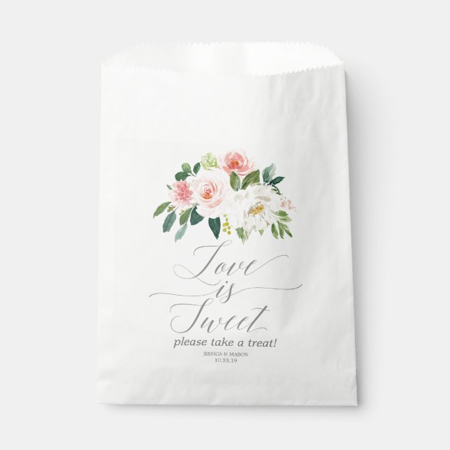 Airy Blush Gastgeschenk Hochzeit Beutel Liebe ist  Geschenktütchen (Vorderseite)