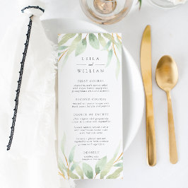 Airy Botanical Wedding Menu Card Menükarte
