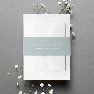 Airy Collection Solid Green Personalisiert Weddi Einladungsbanderole