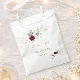 Airy Greenery Burgundy Floral Gold Wedding Geschenktütchen