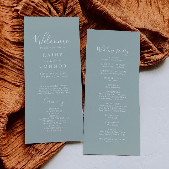 Airy Greenery Coordinate Wedding Program Programm (Von Creator hochgeladen)