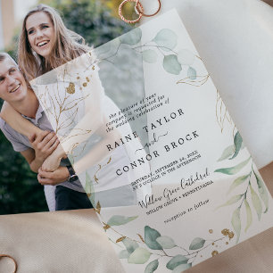 Airy Greenery Gold Leaf Botanische Moderne Hochzei