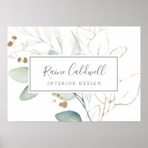 Airy Greenery und Gold Leaf Business