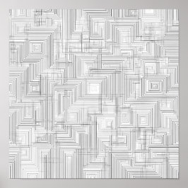 Airy Layered Labyrinth Decoupage Template Line Art Poster