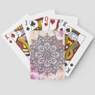 Airy Mandala Happy Pink Lila Yellow Blue & Gold Spielkarten