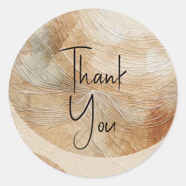 Airy Neutry Natural Elements Bohemisch Boho Runder Aufkleber (Vorderseite)