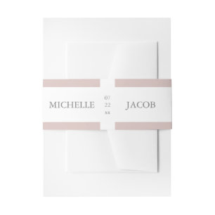 Airy Pastel Blush Hochzeitsband Einladungsbanderole