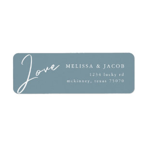 Airy Pastel Love Turquoise Étiquette d'adresse d