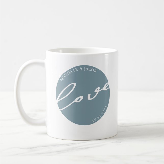 Airy Pastel | Monogram Liebe Script-Tasse Kaffeetasse (Links)