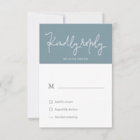Airy Pastel Slate Blue RSVP Card