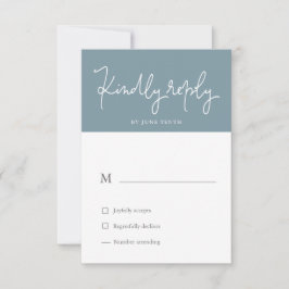 Airy Pastel Slate Blue RSVP Card