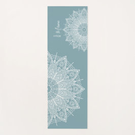 Airy White Mandalases Over Blue Green Personalisie Yogamatte