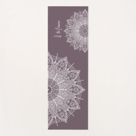 Airy White Mandalases über Mute Lila Personalisier Yogamatte