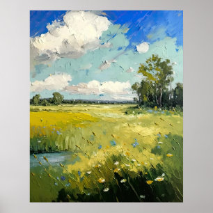 Airy Wildblumen Meadow Fine Art Poster