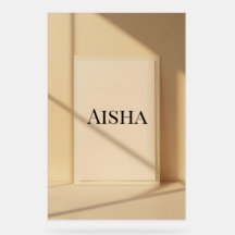 Aisha Eleganter Namensposter – Personalisierte Typ