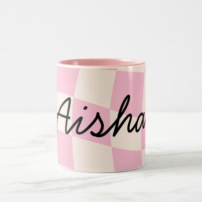 Aisha Name Meaning Custom Mug Cup Girl Gift Custom Zweifarbige Tasse (Mittel)