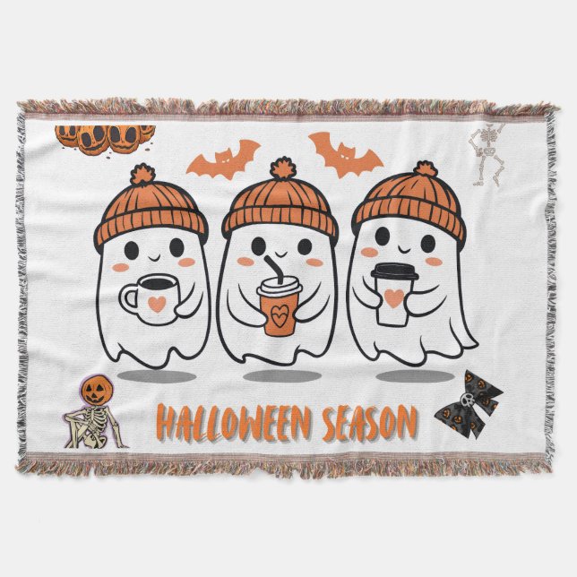 aison Halloween – fantômes café mignons Decke (Vorderseite)