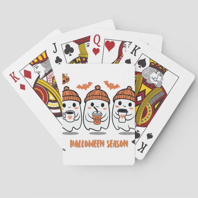 aison Halloween – fantômes café mignons Spielkarten (Rückseite)