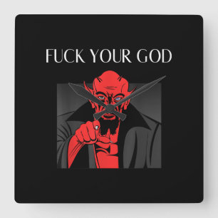 Aist Goat Satan Baphomet GIft Quadratische Wanduhr