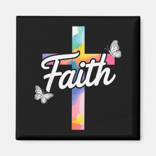 Aith Kreuz Mit Schmetterlingen Christlich Magnet
