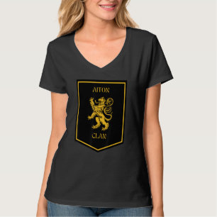 Aiton Clan schottisches Löwen-Hochland-Abzeichen T-Shirt