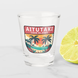 Aitutaki Cook Islands Retro Emblem Schnapsglas