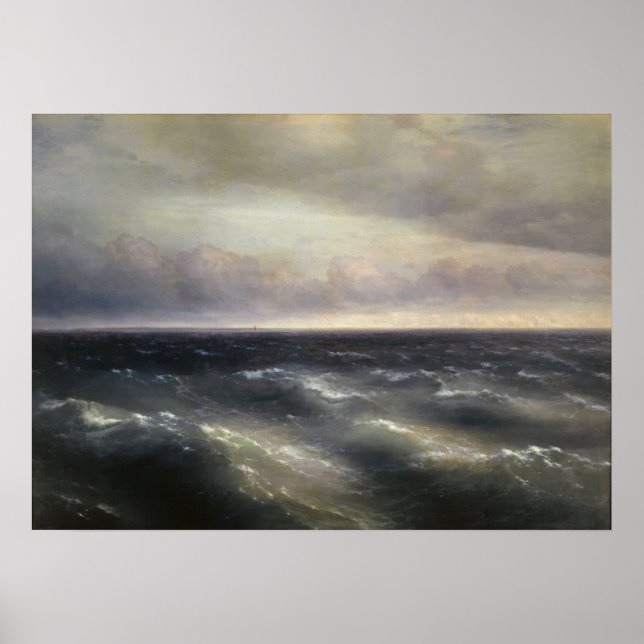 Aivazovsky - Der Sturm beginnt, auf dem Blac.. Poster (Vorne)