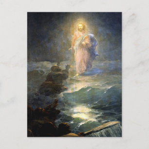 Aivazovsky - Gehen auf dem Wasser Postkarte