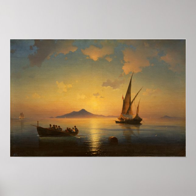Aivazovsky - Golf von Neapel Poster (Vorne)