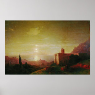 Aivazovsky - Mondlicht Nacht am Meer in Cri... Poster