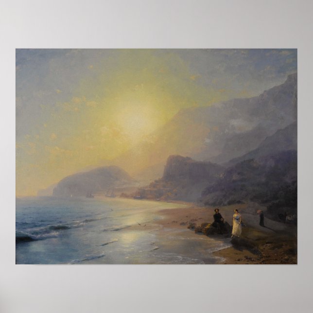 Aivazovsky - Puschkin an der Küste Poster (Vorne)