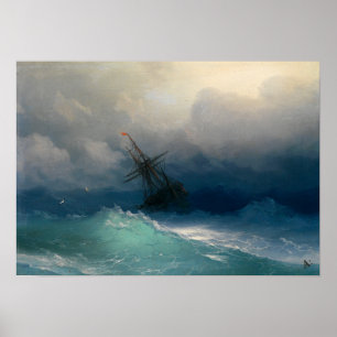 Aivazovsky - Schiff auf stürmischer See Poster