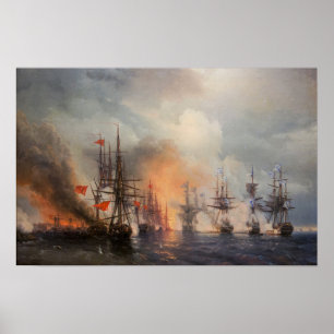 Aivazovsky - Schlacht um Sinope Poster