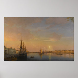 Aivazovsky - St. Petersburg Galeon auf der Embankm Poster