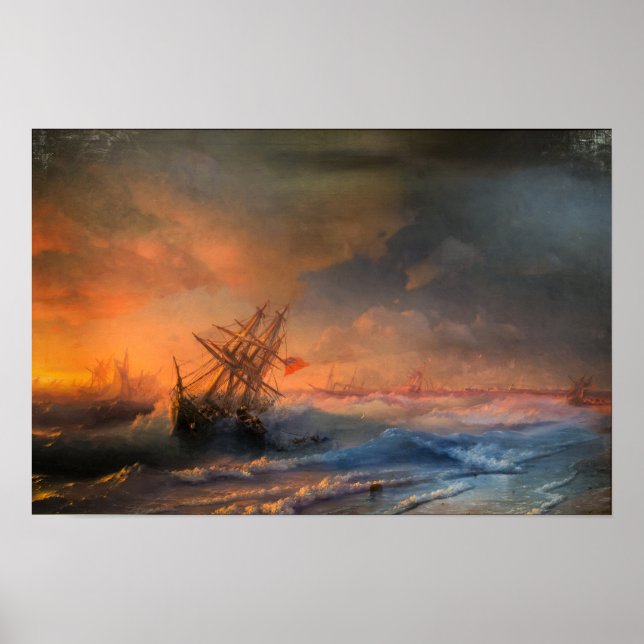 Aivazovsky - Sturm über Evpatoria Poster (Vorne)