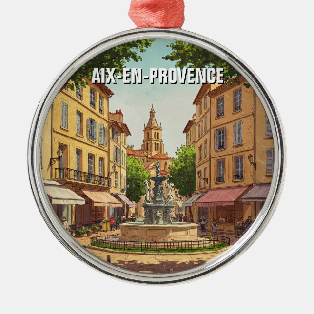 Aix-en-Provence France Travel Ornament Aus Metall (Vorne)